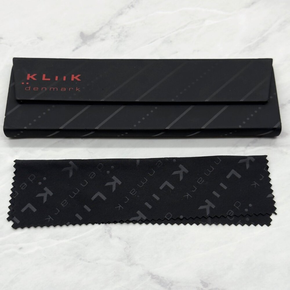 Kliik Denmark Eyeglass Hard Case Trifold Foldable Magnetic Closure Black Red